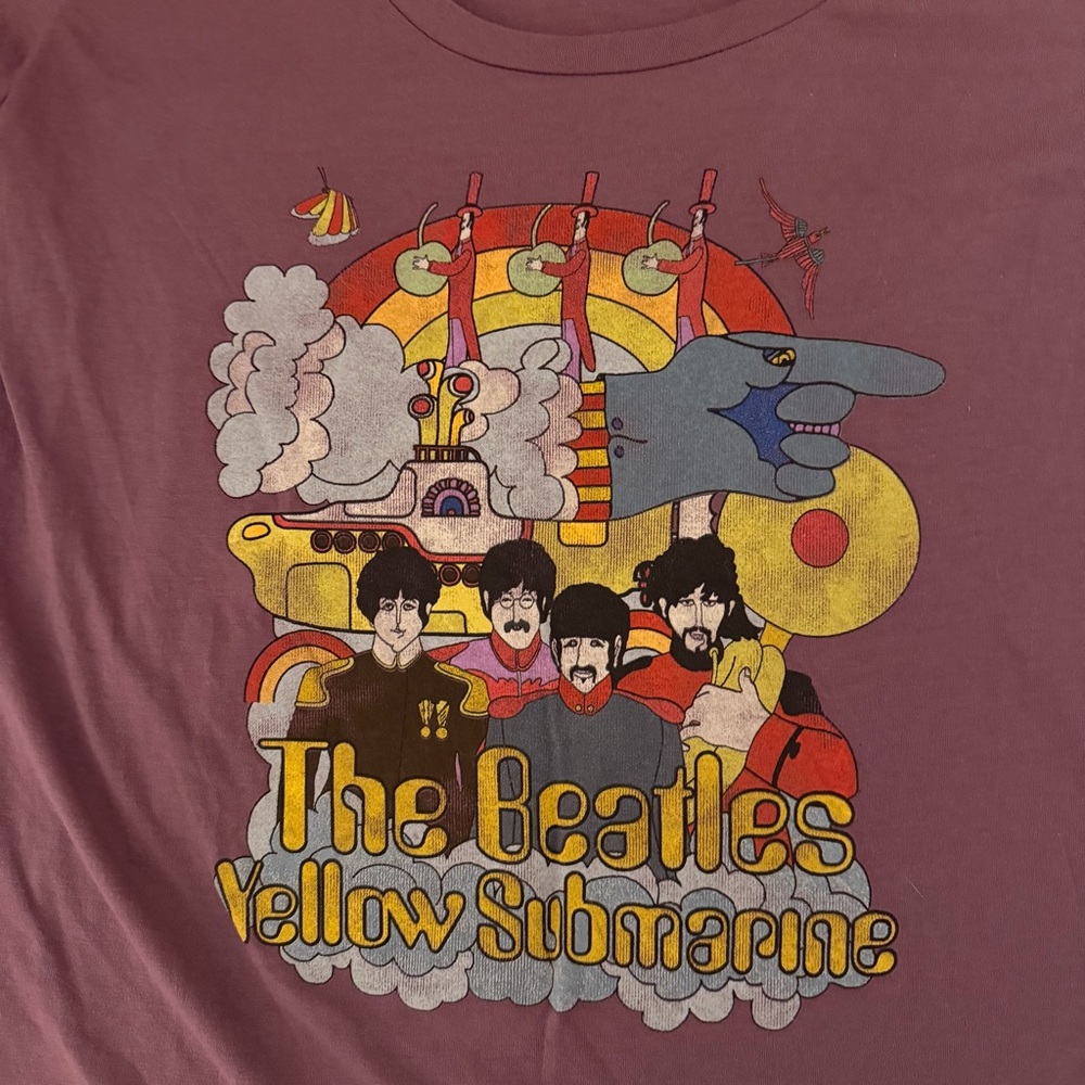The Beatles women’s Purple Graphic T-Shirt - Picture 2 of 3